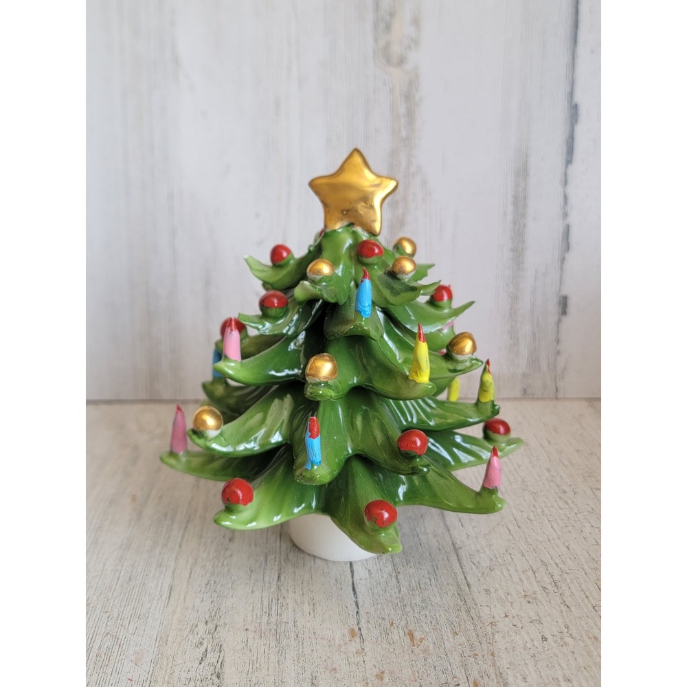 Vintage mini Xmas tree Cesar Capodimonte Porcelain home decor